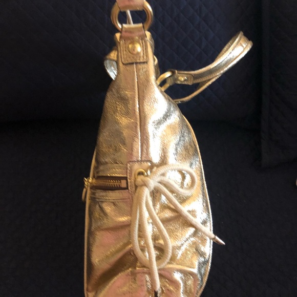 COACH Poppy Spotlight Gold Leather Purse/Shopper/Hobo - RARE - Picture 7 of 14